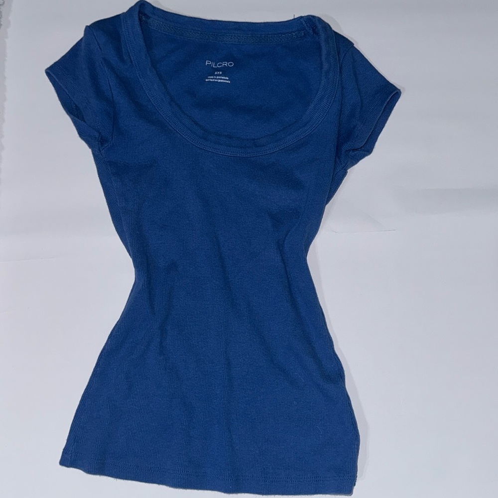 Anthropologie Pilcro Blue XXS Scoop Neck Tee